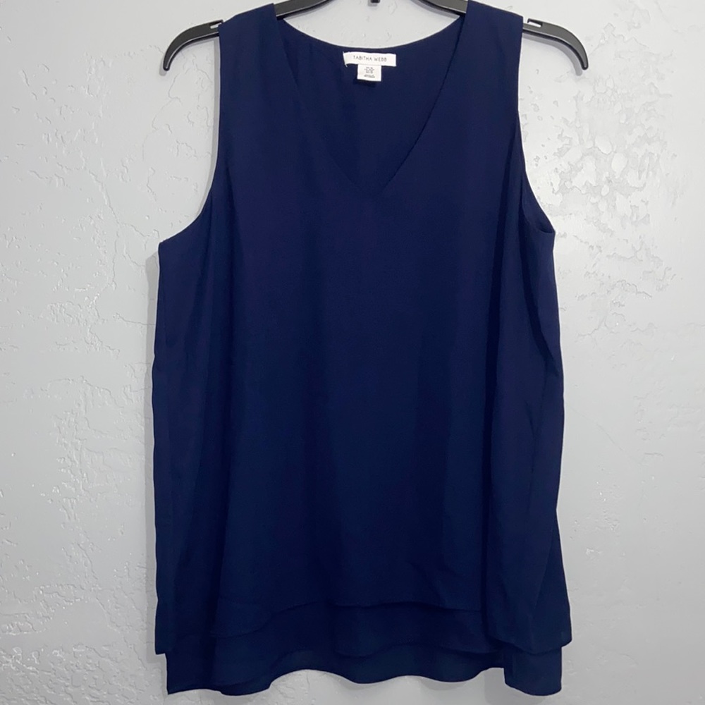 Tabitha Webb Sleeveless Tank Top Double Layer Flowy Size Medium